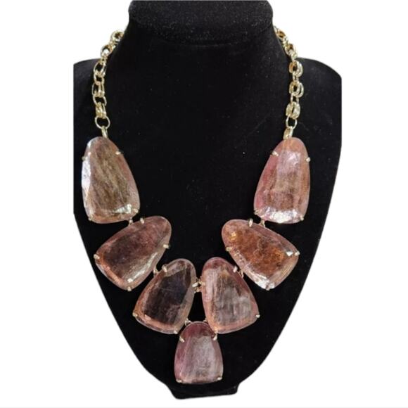 Kendra Scott Harlow Pale Purpleish Pink Large Statement Necklace New! - Picture 4 of 9